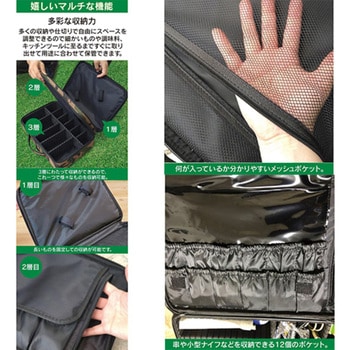 3層キャンピング収納ケース ツールボックス 仕切り板調節 小物入れ 丈夫 迷彩柄 LandField
