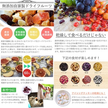 フードドライヤー 食品乾燥機 大容量5段トレイ 35～70℃ 温度調節 タイマー付 SunRuck