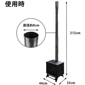 薪ストーブ ガラス窓付 折りたたみ 煙突 収納バッグ付き 直火調理 焚き火台 LandField