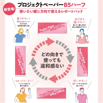 方眼ノート プロジェクトペーパー B5 ハーフサイズ オキナ