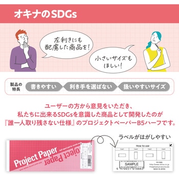 方眼ノート プロジェクトペーパー B5 ハーフサイズ オキナ