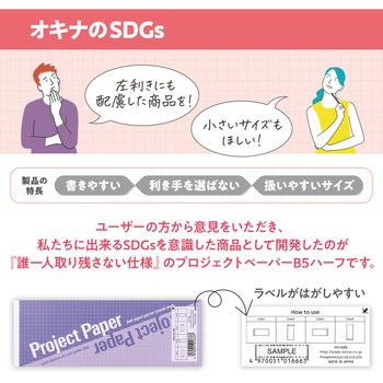 方眼ノート プロジェクトペーパー B5 ハーフサイズ オキナ