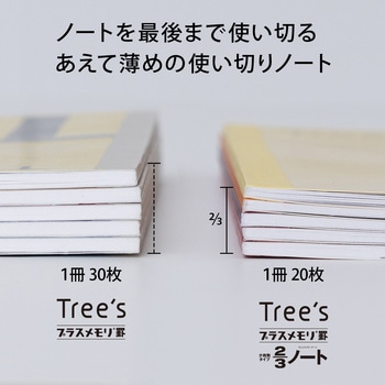 ノート Tree's B5 プラスメモリ 20枚 5冊束 日本ノート