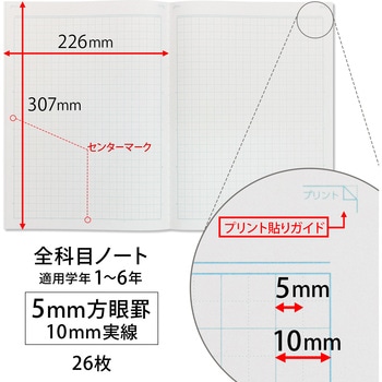 スクールキッズ A4ワイド 5mm方眼ノート 日本ノート