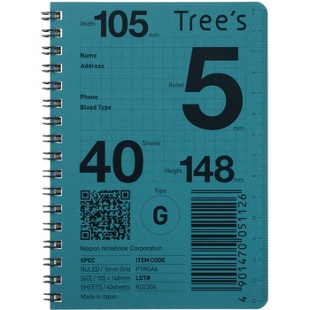 Trees Wリングノート A6 日本ノート