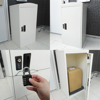 宅配ボックス ダイヤル/キー2way 73L大容量 工事不要 盗難防止 グレー SunRuck