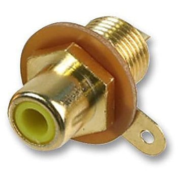 イエロー シャーシ マウント 金メッキ Phono RCA メス ジャック MULTICOMP