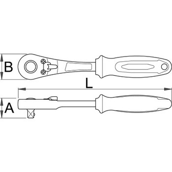 ラチェットハンドル (3/8”， 9．5sq) - UNIOR