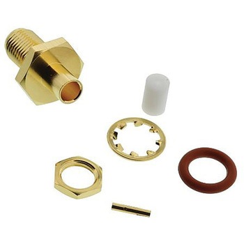 RF 同軸 SMA バルクヘッド ジャック 50 Ω AMPHENOL