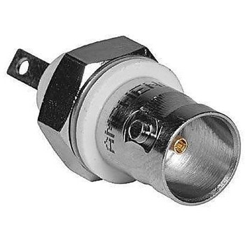 RF/同軸 BNC バルクヘッド ジャック STR 75 Ω ソルダー AMPHENOL