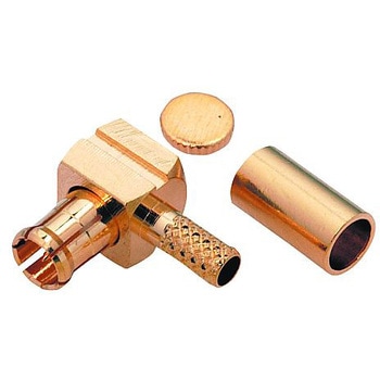 RF/同軸 MCX プラグ R/A 50 Ω クリンプ AMPHENOL