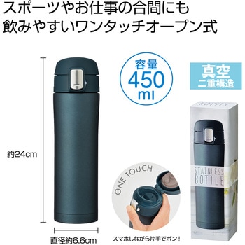 ワンプッシュ真空ステンレスボトル 450ml 内海産業