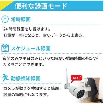 ワイヤレス300万画素12.5インチモニター一体型防犯カメラ2台セット ブロードウォッチ