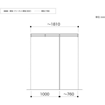 ノエル3 間口6尺 奥行450/600mm パイププラン 南海プライウッド