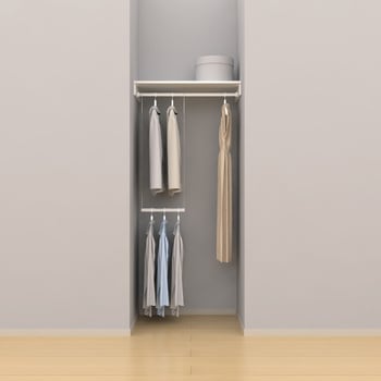ノエル3 間口1M 奥行450/600mm パイプ+フックハンガープラン 南海プライウッド