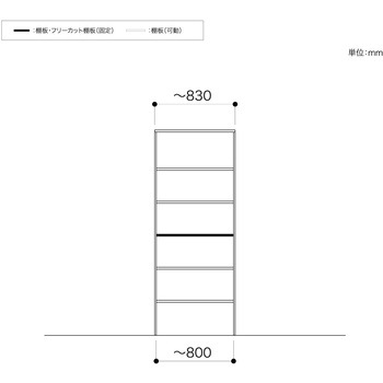 ノエル3 間口3尺 奥行300mm 棚板プラン 南海プライウッド