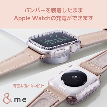 アップルウォッチ SE(第1，2世代)/Series6/5/4 [40mm] バンパー ハード 側面保護 ラインストーン エレコム