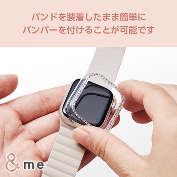 アップルウォッチ SE(第1，2世代)/Series6/5/4 [40mm] バンパー ハード 側面保護 ラインストーン エレコム