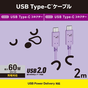 タイプC ケーブル ( Type C to C ) 2m PD 60W エレコム