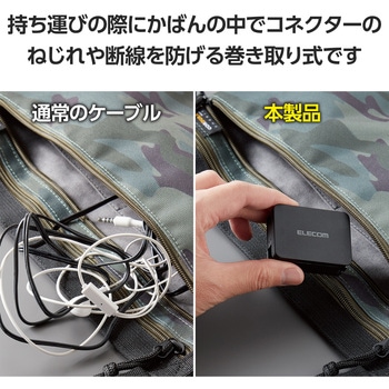 タイプC ケーブル 巻き取り ( Type C to C ) 0.7m PD 60W エレコム