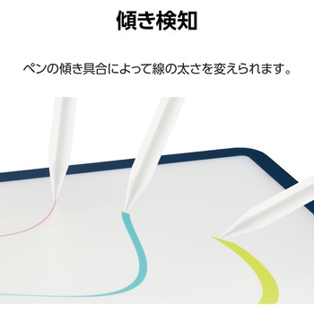 iPad用タッチペン スタイラスペン 傾き検知 誤タッチ防止 磁気吸着ワイヤレス充電対応 樹脂ペン先 エレコム