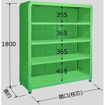 ラークラックパネル付(150kg/段・単体・高さ1800mm・5段タイプ) サカエ 軽・中量棚本体(単体) 【通販モノタロウ】