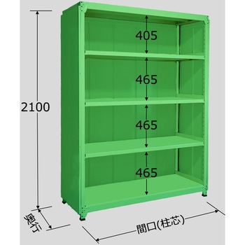 ラークラックパネル付(150kg/段・単体・高さ2100mm・5段タイプ) サカエ
