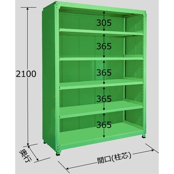 ラークラックパネル付(150kg/段・単体・高さ2100mm・6段タイプ) サカエ