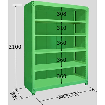 中量棚PB型パネル付(500kg/段・単体・高さ2100mm・6段タイプ) サカエ