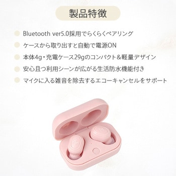 Bluetooth 5.0 ワイヤレス イヤホン 軽量 防水IPX4 QTJ