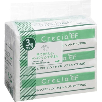 クレシアEFハンドタオル ソフトタイプ200 3個×10パック 日本製紙クレシア