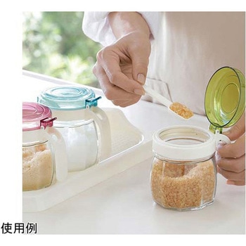 ガラス製 カラフル調味料カップ 3P スプーン付き セーブインダストリー