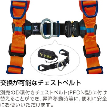 タイタン　PCHV-10A-S フルハーネス　Sサイズ PCHV-10A-S PANGAEA CANYON-高視認 墜落制止用器具(フルハーネス本体