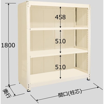 中量棚PB型パネル付(500kg/段・単体・高さ1800mm・4段タイプ) サカエ 軽・中量棚本体(単体) 【通販モノタロウ】