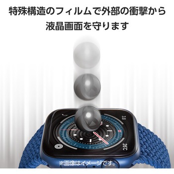 アップルウォッチ 衝撃吸収 保護フィルム2枚入 SE(第2世代/第1世代)/Series6/5/4 [40mm] フルカバー 高透明 エレコム