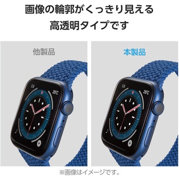 アップルウォッチ 衝撃吸収 保護フィルム2枚入 SE(第2世代/第1世代)/Series6/5/4 [40mm] フルカバー 高透明 エレコム