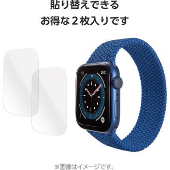 アップルウォッチ 衝撃吸収 保護フィルム2枚入 SE(第2世代/第1世代)/Series6/5/4 [40mm] フルカバー 高透明 エレコム