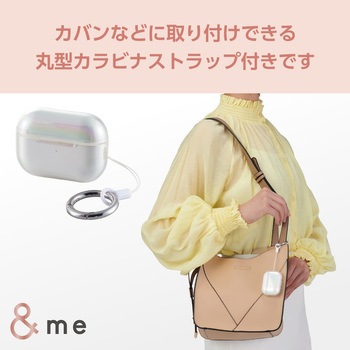 AirPods Pro2 第2世代 ソフトケース TPU カラビナ付き 強靭な耐久性 magsafe充電 エレコム