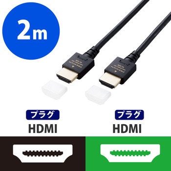 HDMIケーブル 細い プレミアム <Ver2.0> 4K2K(60Hz) 【Premium HDMI(R) Cable規格認証済み】 eARC エレコム