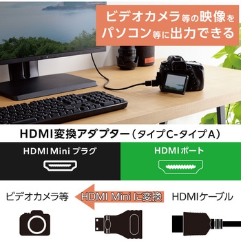 HDMI変換アダプタ hdmi to mini hdmi <Ver2.0> プレミアム 4K2K(60Hz) エレコム