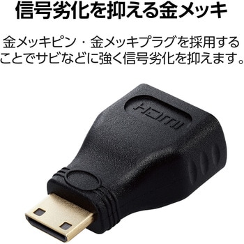 HDMI変換アダプタ hdmi to mini hdmi <Ver2.0> プレミアム 4K2K(60Hz) エレコム