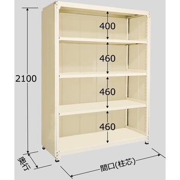 中軽量棚PML型パネル付(250kg/段・単体・高さ2100mm・5段タイプ) サカエ