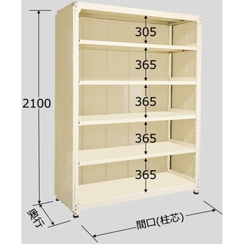 ラークラックパネル付(150kg/段・単体・高さ2100mm・6段タイプ) サカエ