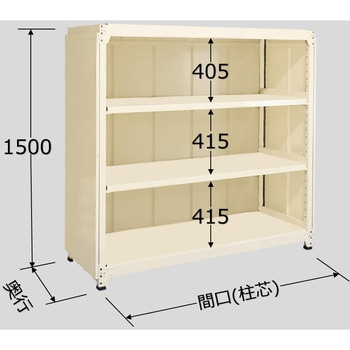 ラークラックパネル付(150kg/段・単体・高さ1500mm・4段タイプ) サカエ