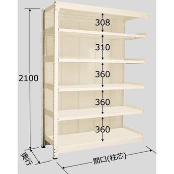 中量棚PB型パネル付(500kg/段・連結・高さ2100mm・6段タイプ) サカエ