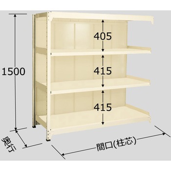 ラークラックパネル付(150kg/段・連結・高さ1500mm・4段タイプ) - サカエ