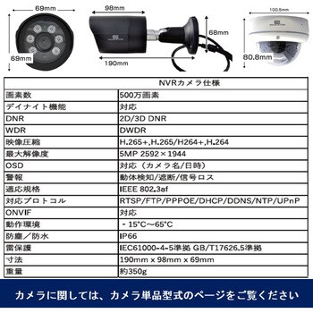 SC-XP45K-4B-500-2TB SecuSTATION PoE録画装置4ch+500万画素カメラ4台