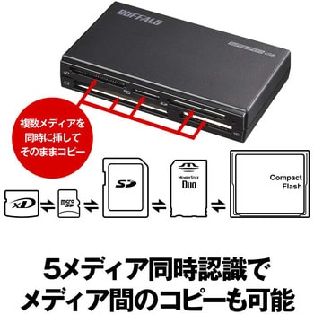 BSCR500U3BK USB3.0 マルチカードリーダー ハイエンドモデル 1本