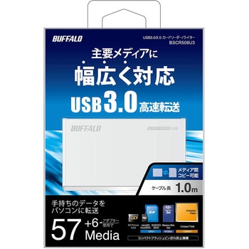 USB3.0 マルチカードリーダー ハイエンドモデル ホワイト色 BSCR500U3WH