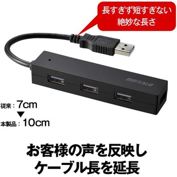 USB2.0 バスパワー 4ポート ハブ BUFFALO(バッファロー)